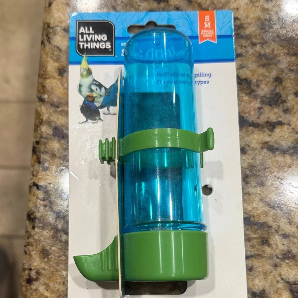 Blue and Green Bird Waterer